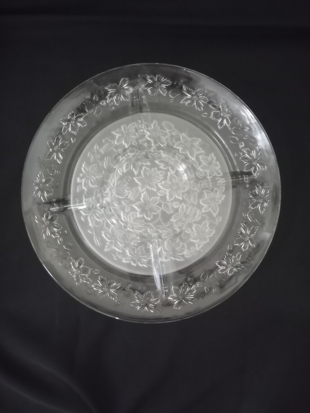 Princess House Crystal Fantasia Pattern 13 Round Divided Relish Serving Platter